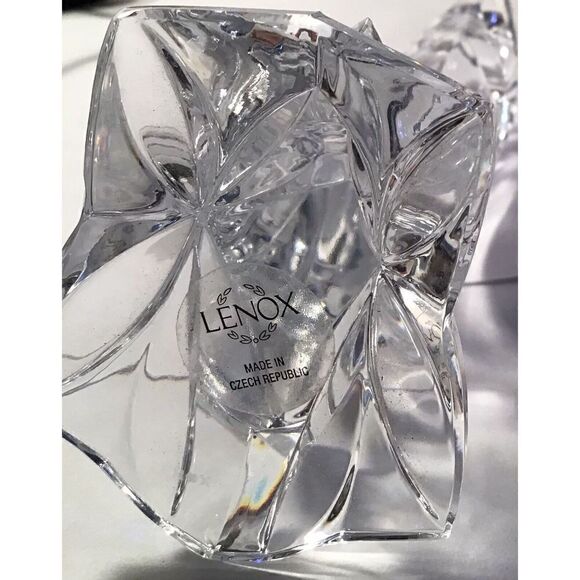 Vintage LENOX Crystal "Falling Star" Taper Candle Holder - Picture 2 of 4